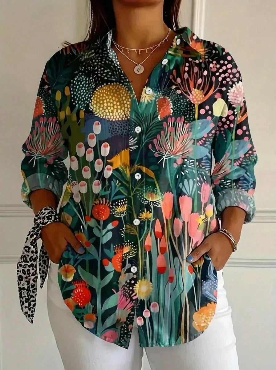 Selma | Colorful Blouse with Playful Print