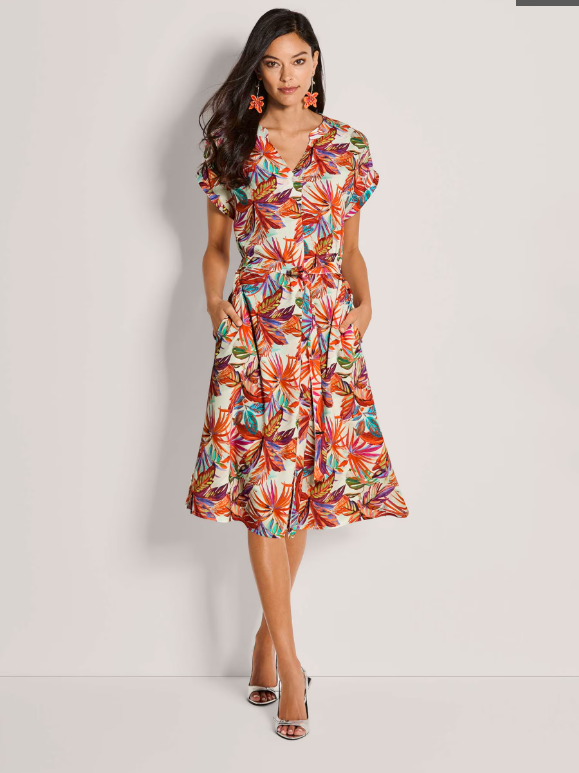 Madeleine | Palm Print Summer Dress