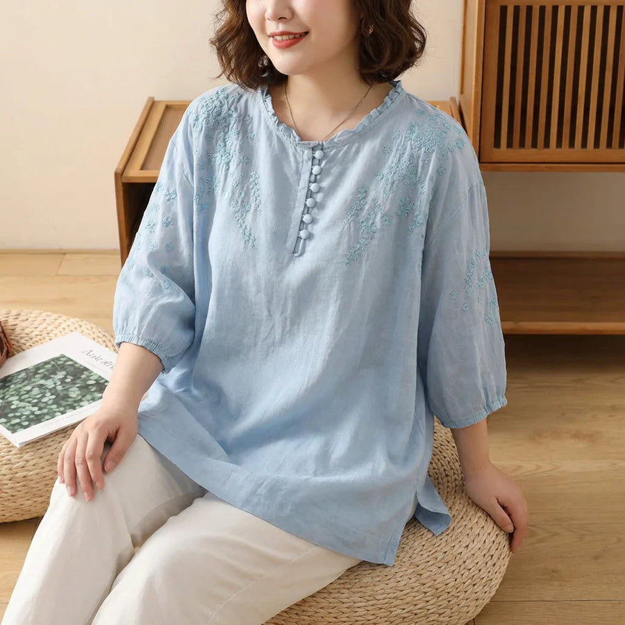 Amaya | Floral Button-Front Blouse