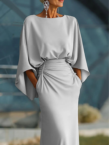Clara | Elegant V-Neck Backless Sleeve Dress