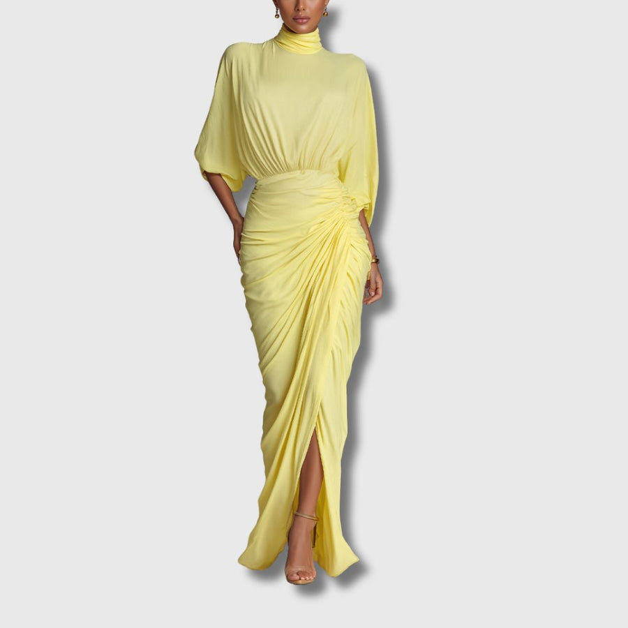 Diana | Elegant Yellow Maxi Dress - women's dress