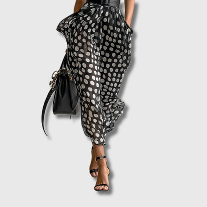 Andrea | Polka-Dot Chiffon Maxi Dress