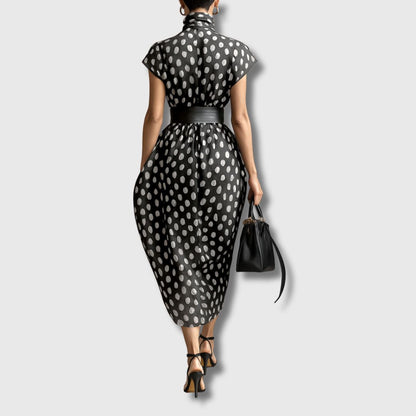 Andrea | Polka-Dot Chiffon Maxi Dress