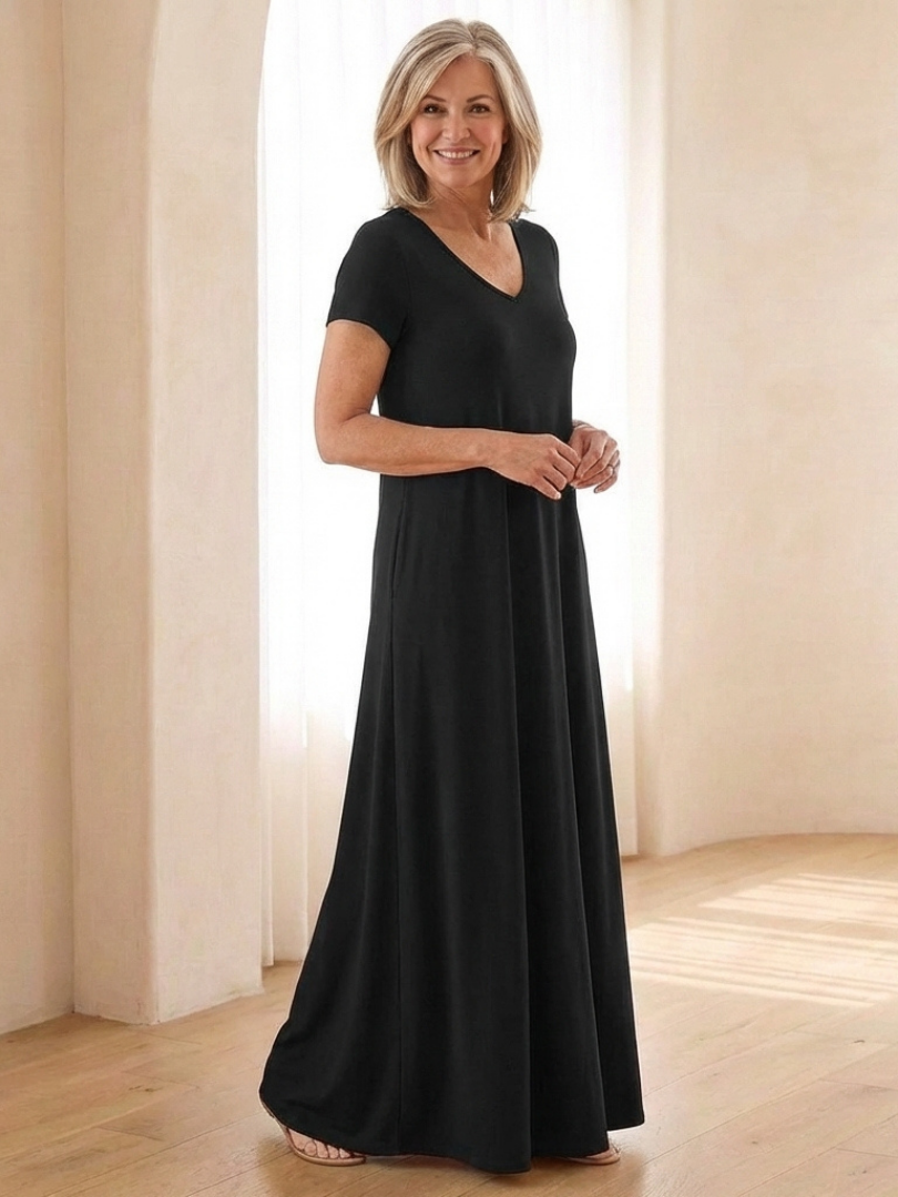 Samira | V-Neck Maxi Dress with Pockets