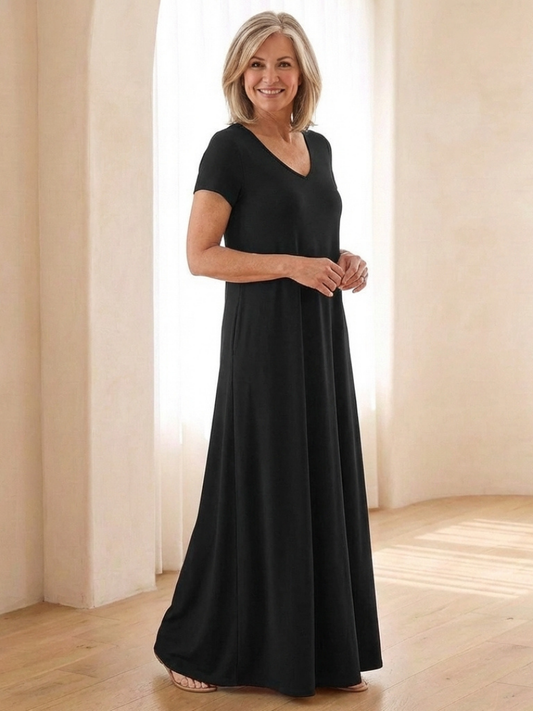 Samira | V-Neck Maxi Dress with Pockets