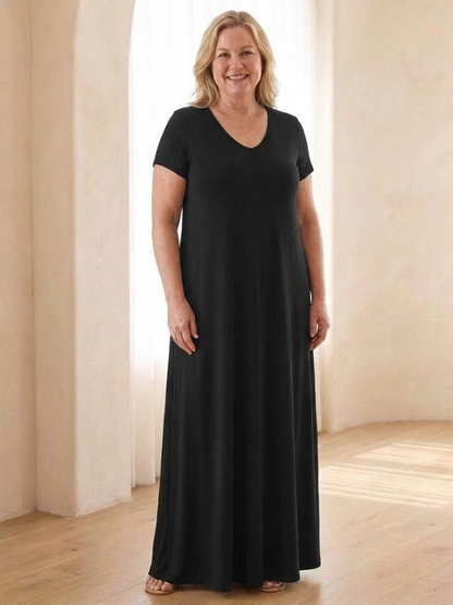 Samira | V-Neck Maxi Dress with Pockets