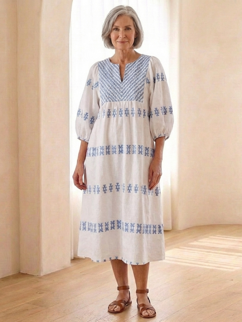 Solen | Embroidered Midi Dress