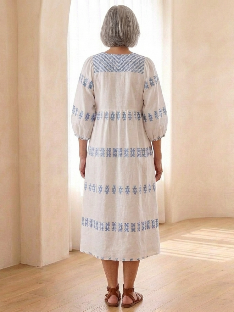 Solen | Embroidered Midi Dress