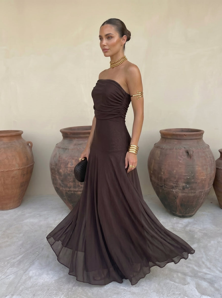 VALENTINA | Elegant Ruched Maxi Dress
