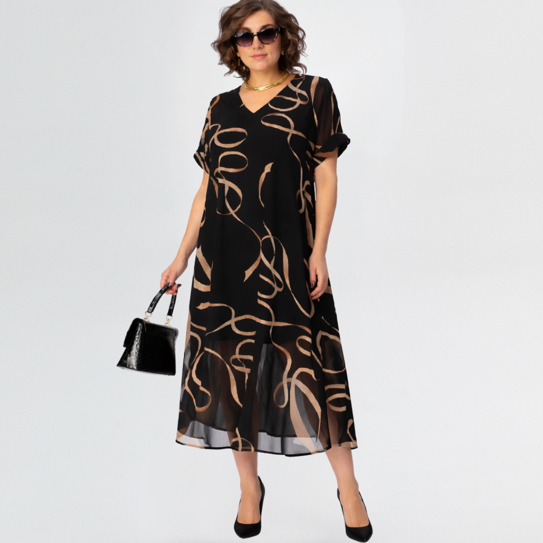 Alera | Flowy Chiffon Midi Dress That Flatters Every Curve