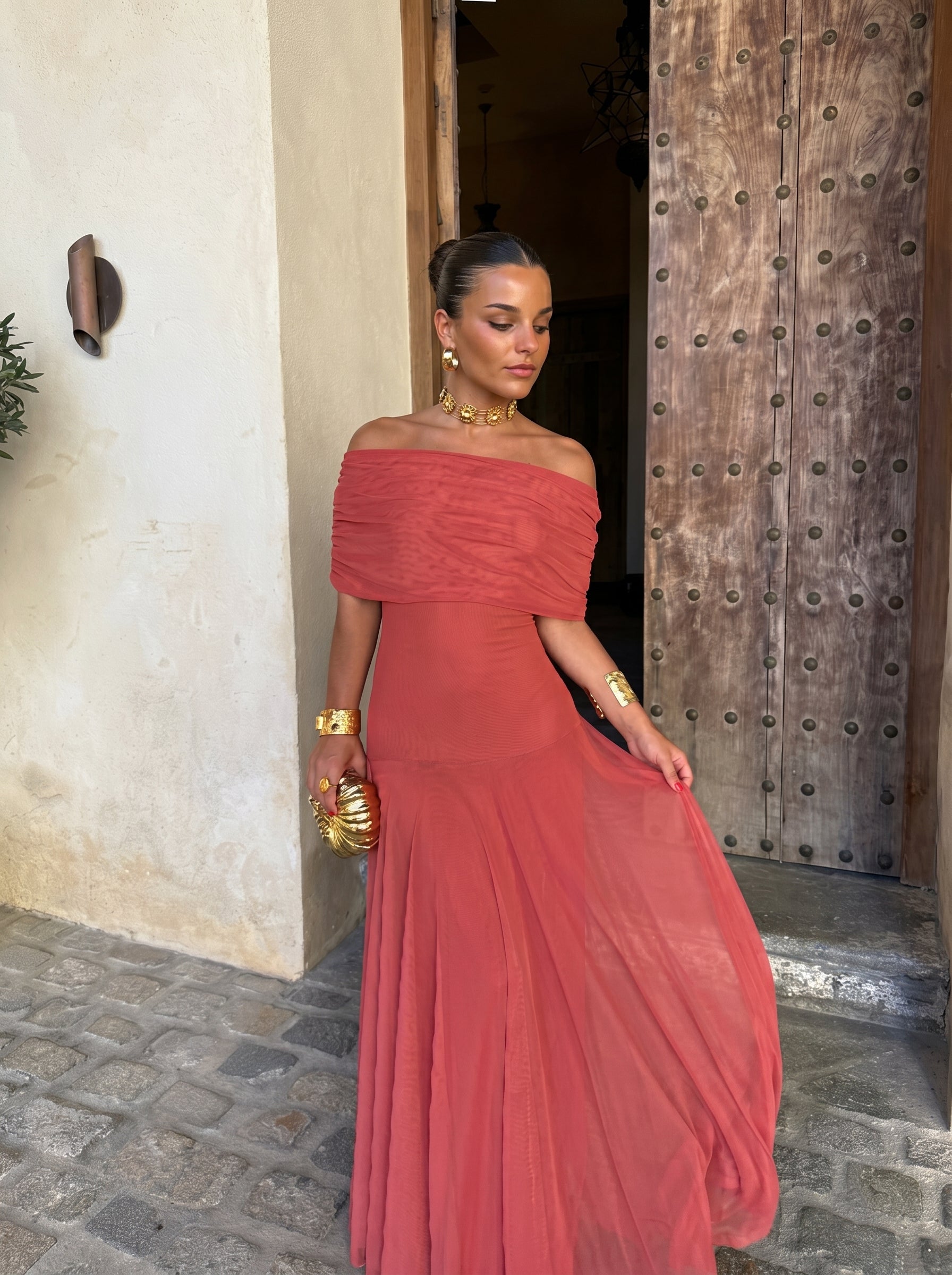 VALENTINA | Elegant Ruched Maxi Dress