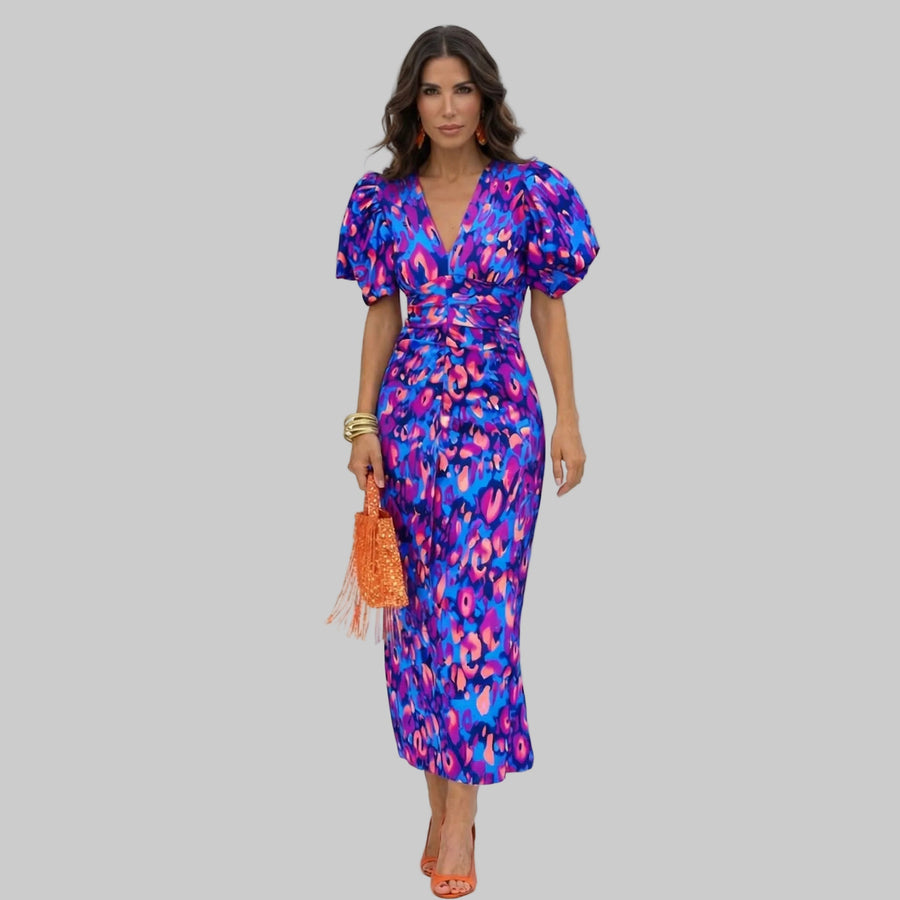 Ani | Elegant Puff-Sleeve Dress - women's dress