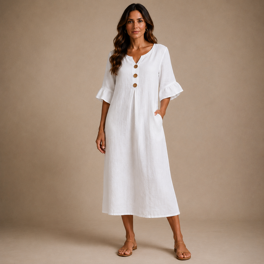 VANESA | Button Detail Midi Dress