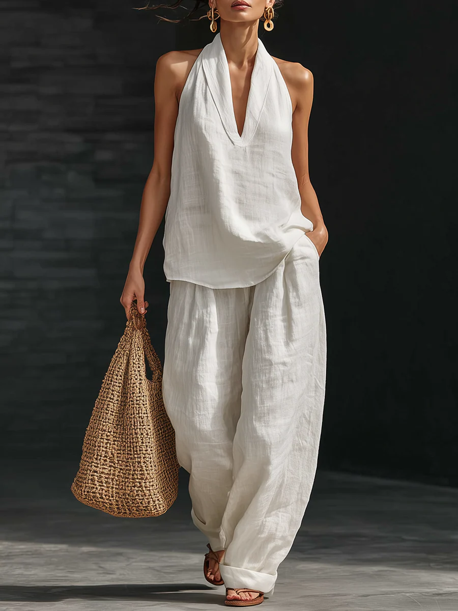 Zoe | Sleeveless Wide-Leg Pants Set