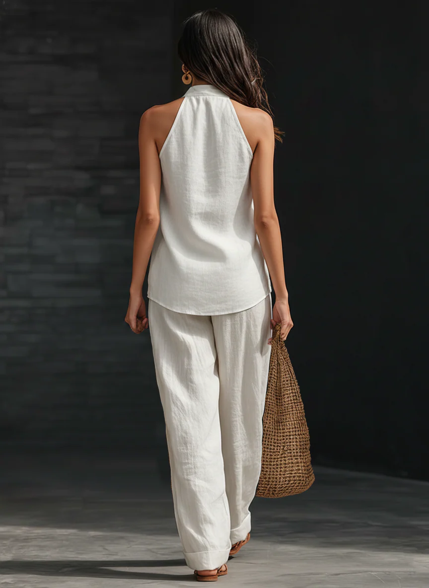 Zoe | Sleeveless Wide-Leg Pants Set