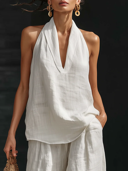 Zoe | Sleeveless Wide-Leg Pants Set