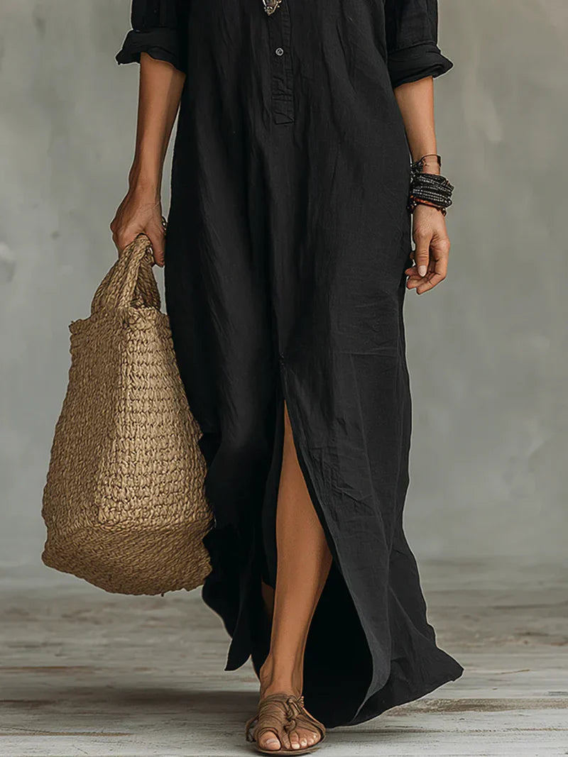 Celine | Relaxed Button Maxi Dress