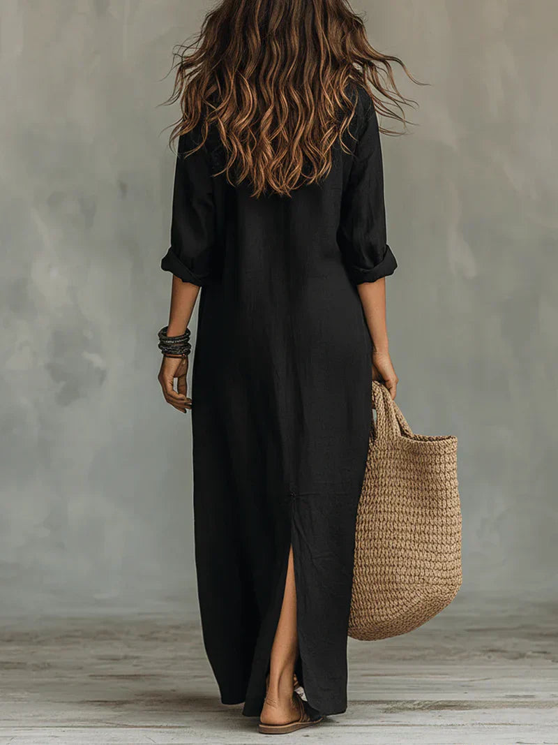 Celine | Relaxed Button Maxi Dress