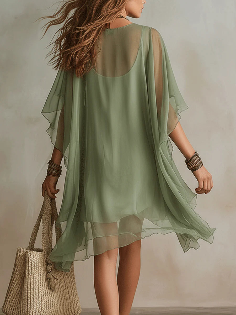 Wren | V | Neck Layered Flowy Mini Dress