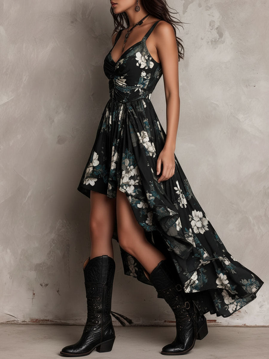 Esmé | Bohemian Strapless Floral Maxi Dress
