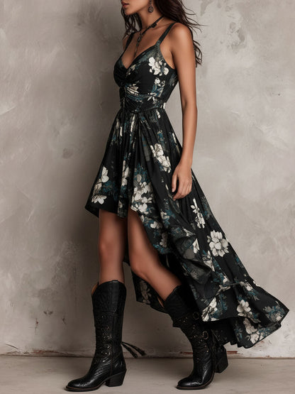 Esmé | Bohemian Strapless Floral Maxi Dress