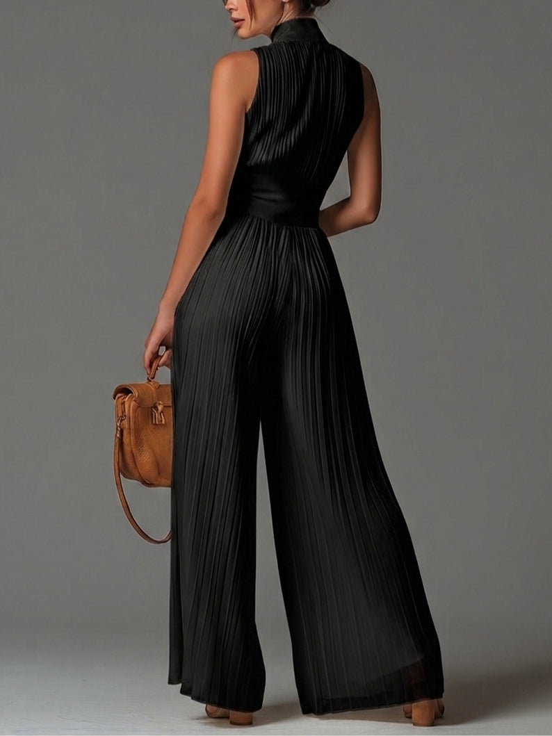 Beatrix | V | Neck Wide | Leg Chiffon Jumpsuit