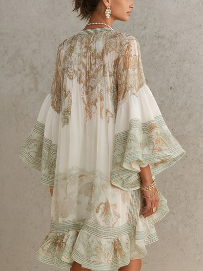 Eloise | Ruffle | Hem Flounce Sleeve Mini Dress