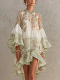 Eloise | Ruffle | Hem Flounce Sleeve Mini Dress
