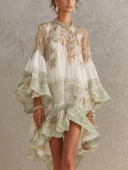 Eloise | Ruffle | Hem Flounce Sleeve Mini Dress
