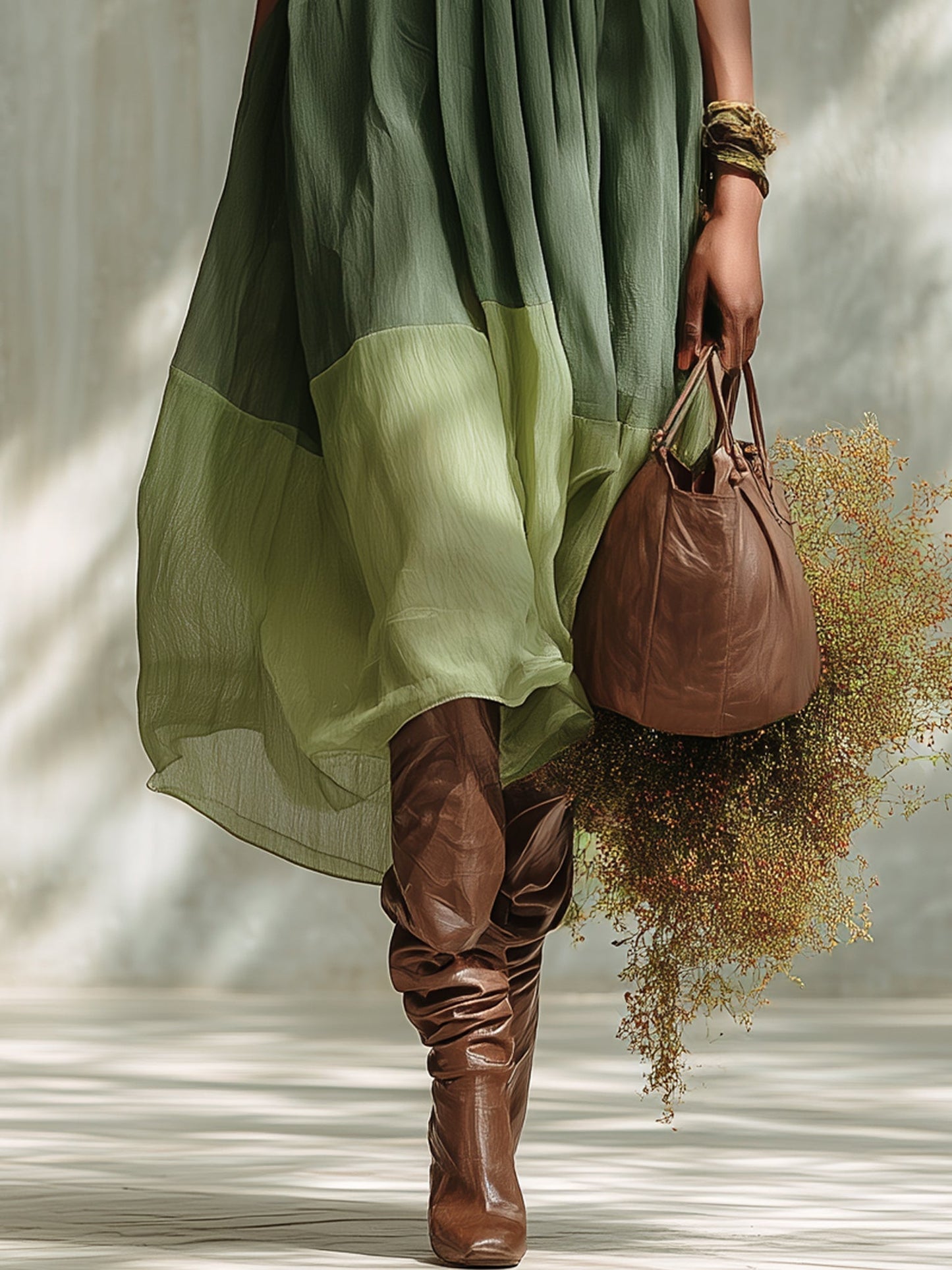Maren | Off | Shoulder Chiffon Midi Dress
