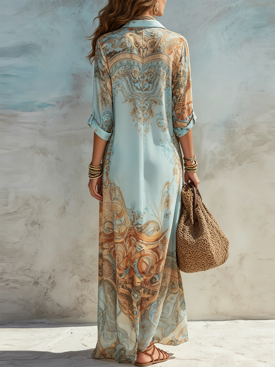CLEO | Elegant Mediterranean Blouse Dress