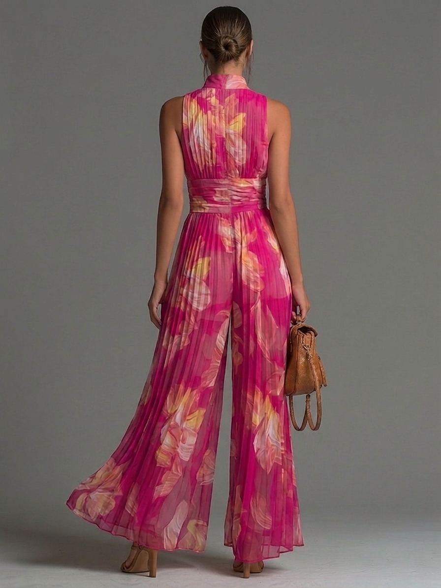 Genevieve | Elegant Floral Wide-Leg Jumpsuit