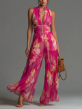 Liliana | Floral Wide | Leg Chiffon Jumpsuit