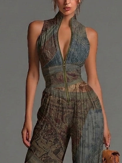 Calliope | Ethnic | Print Wide | Leg Chiffon Jumpsuit