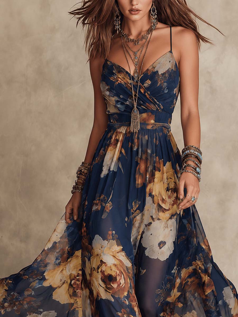 Dulce | Floral Maxi Dress with Straps