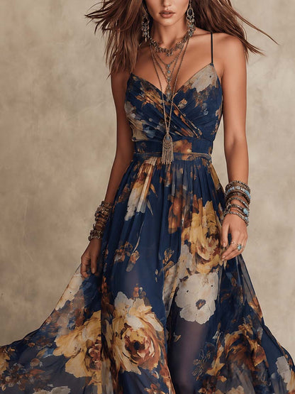 Dulce | Floral Maxi Dress with Straps