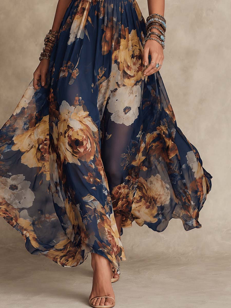 Dulce | Floral Maxi Dress with Straps