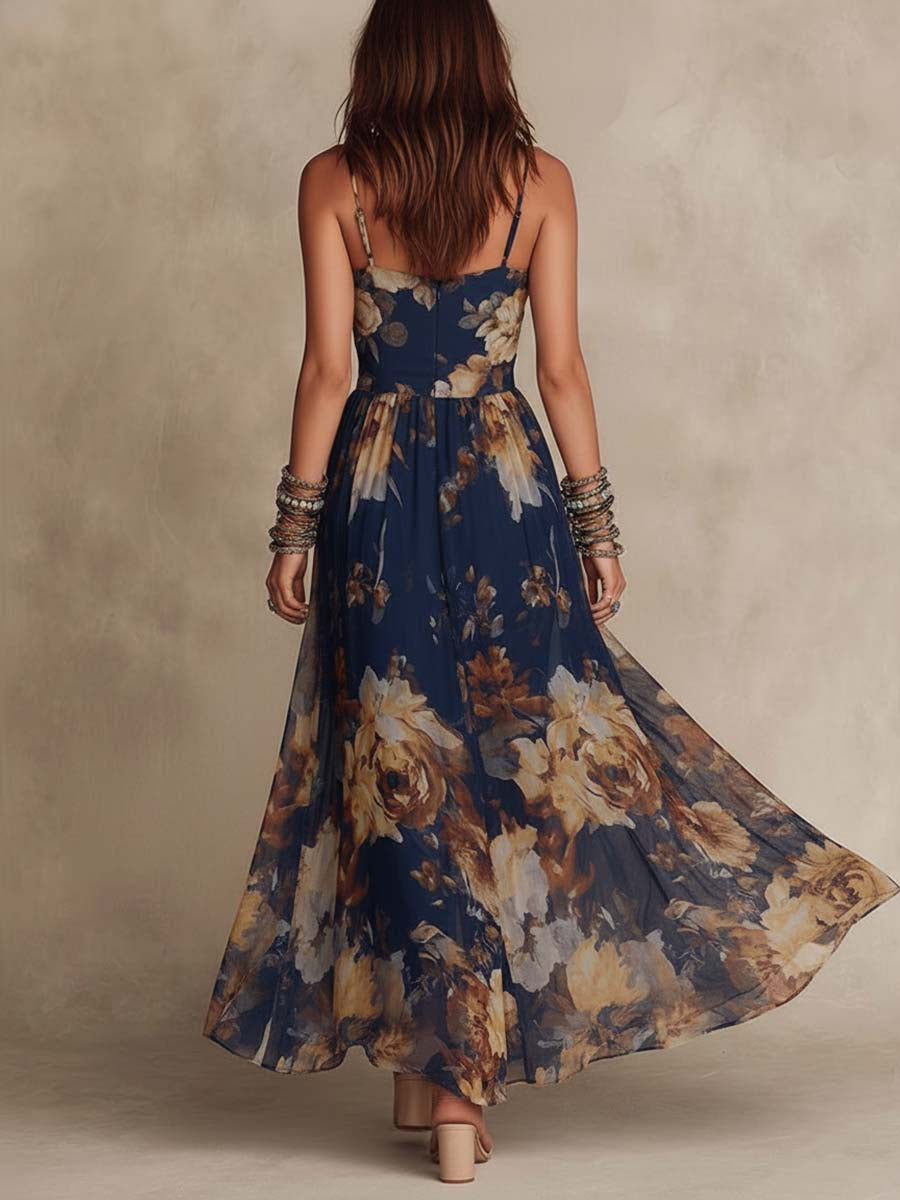 Dulce | Floral Maxi Dress with Straps