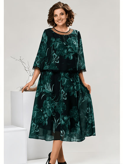 Valeria | Elegant Floral Midi Dress