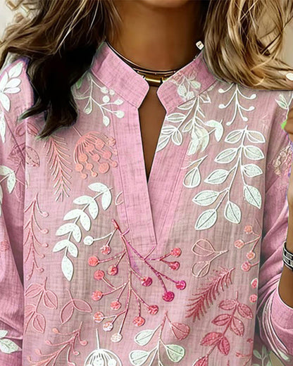 Lauren | Blouse Pastel Floral V-Neck