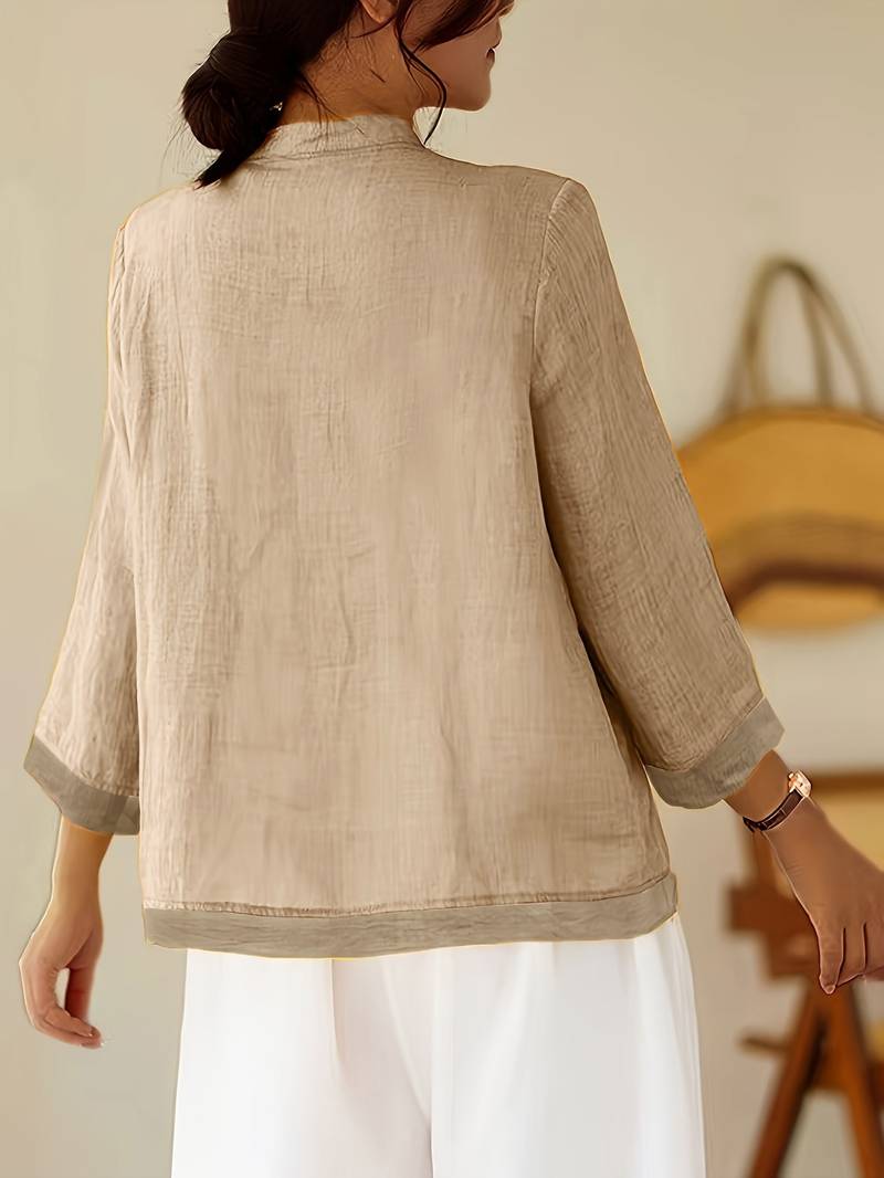 Gerda | Frog Button Casual Blouse