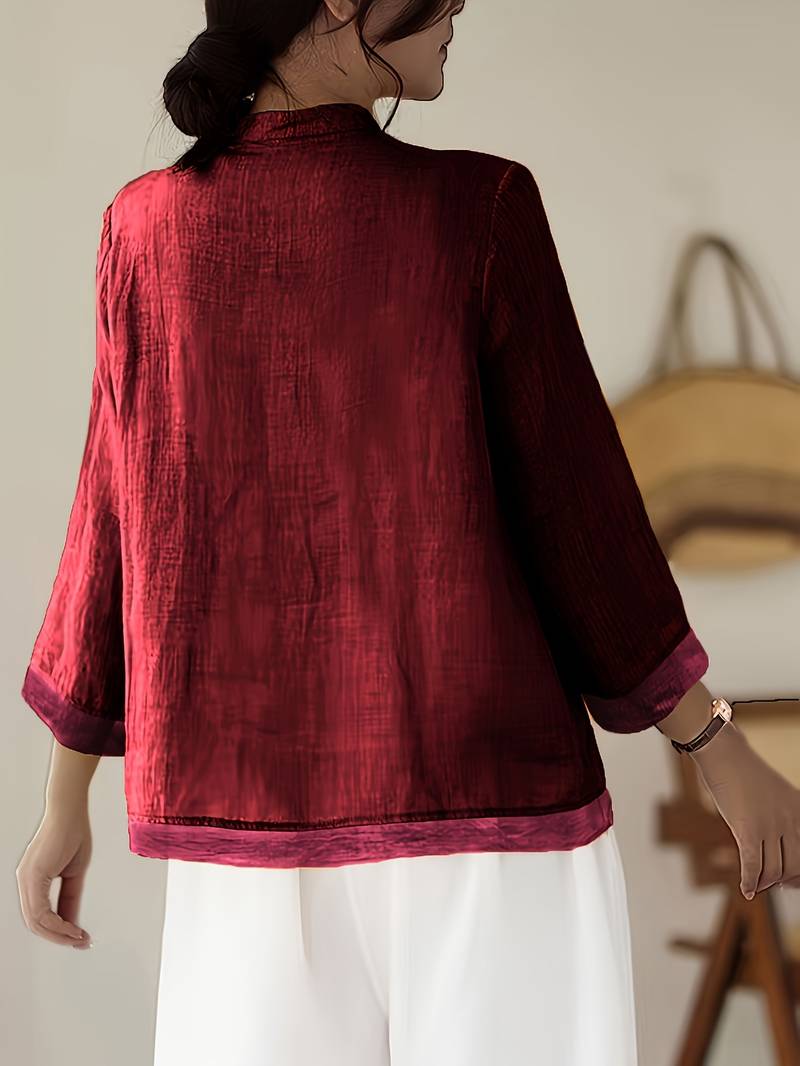 Gerda | Frog Button Casual Blouse