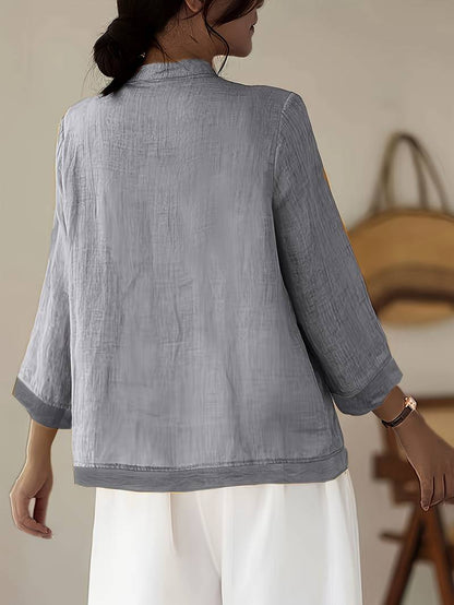 Gerda | Frog Button Casual Blouse