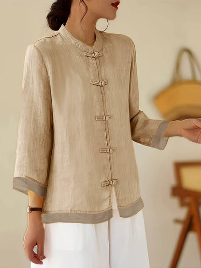 Gerda | Frog Button Casual Blouse