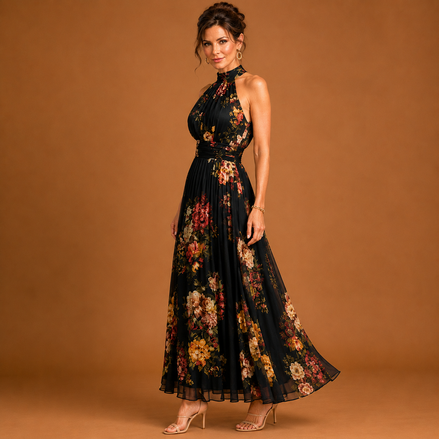 MIRANDA | Floral Halter Neck Midi Dress