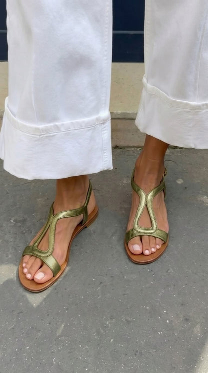 Doralia | Gold Accent Sandals