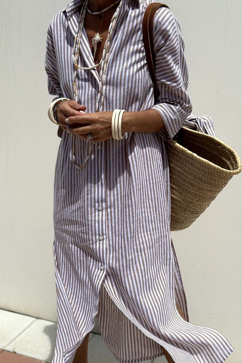 Corinne™ | Classic Striped Shirt Maxi