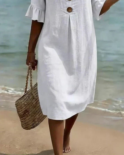 Isla | White Floral Print Dress