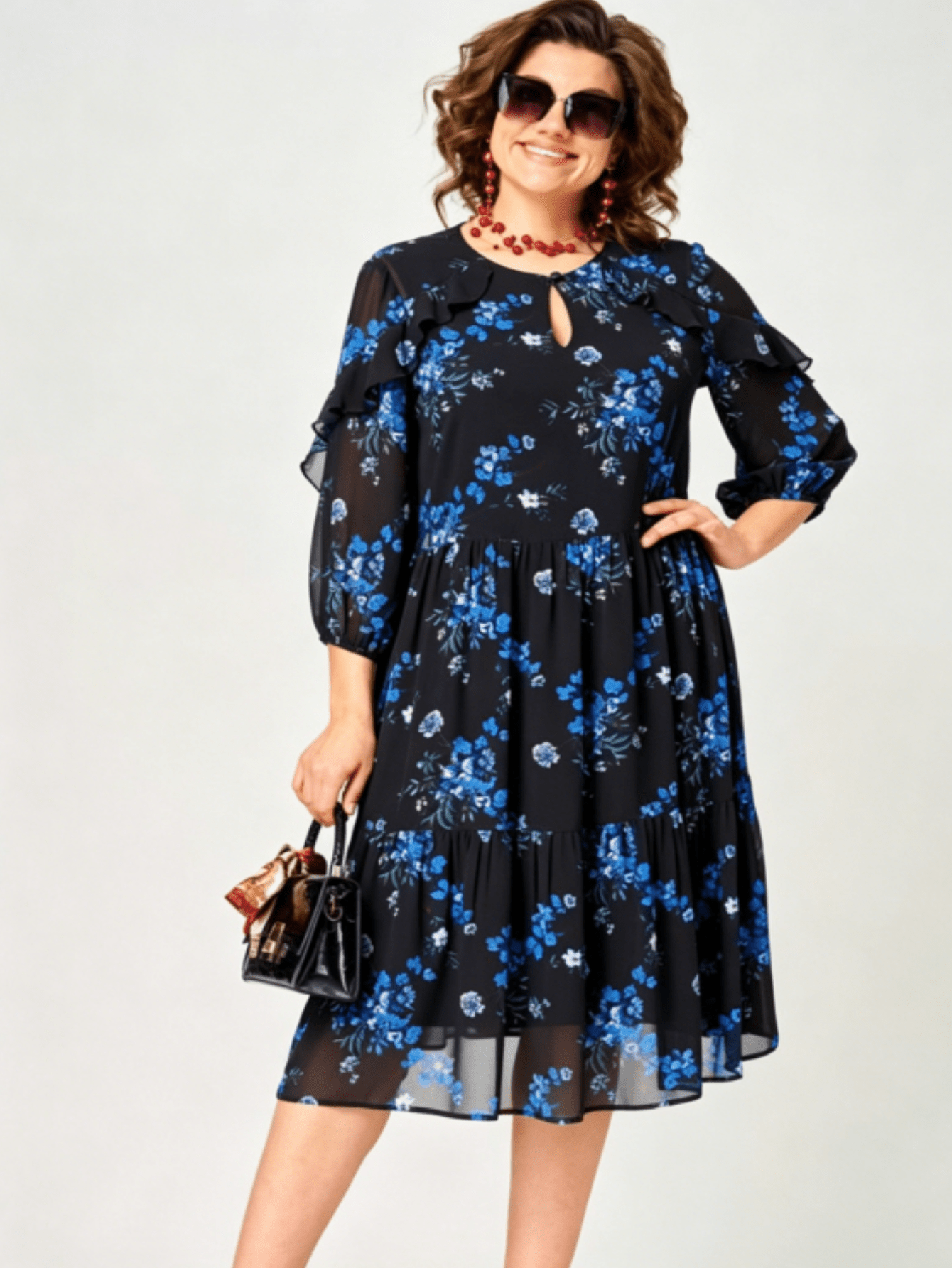 Helena | Elegant Printed Midi Dress