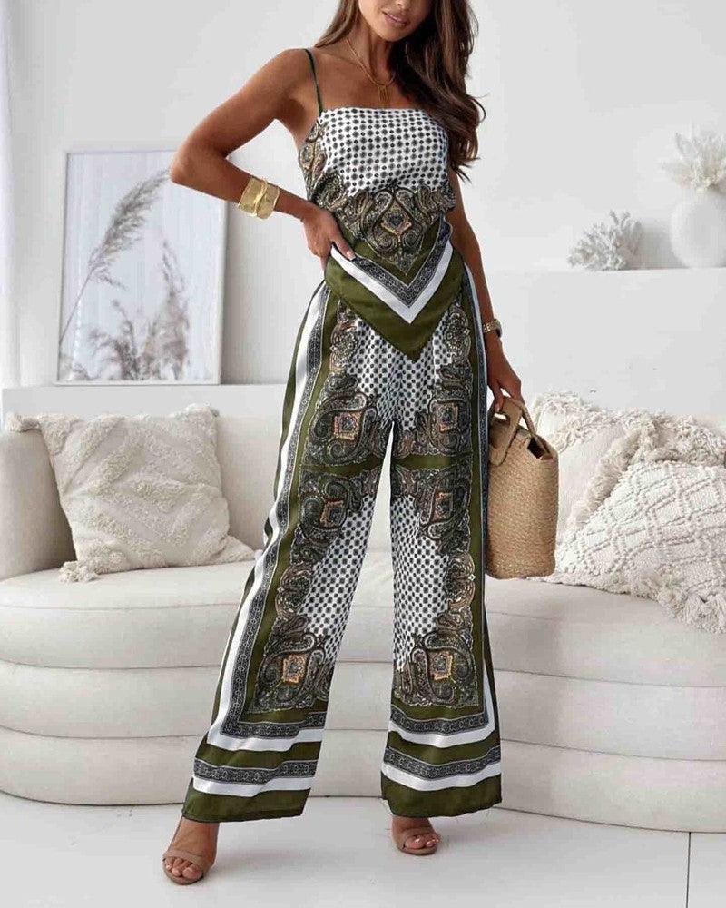 Helen | Lace-Up Vest & Pants Two-Piece Set
